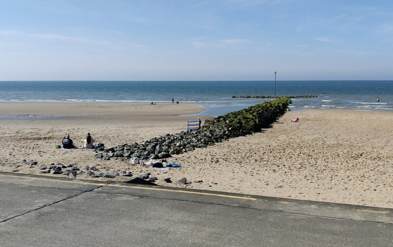 Breakwater And Beach At Prestatyn Mat Fascione Cc By Sa