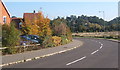 Sweeping curve at the edge of modern housing estate