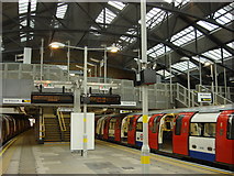 TQ2568 : Morden tube station, platforms by Oxyman