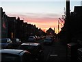 Winton: sunset over Strouden Road