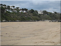 SW7861 : Looking up the Gannel River from Crantock Beach by Rod Allday