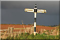 A signpost on the B6436