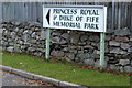 Direction Signpost to Memorial Park, Braemar