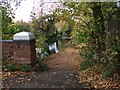 Footpath leading from Pondtail Road bridge down to Basingstoke Canal