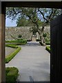 Aberglasney Gardens. A view through the kitchen gardens