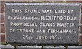 Foundation stone (1), Masonic Hall, Omagh