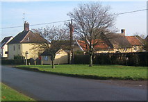 TM0660 : Houses at the edge of the green in Stowupland by Andrew Hill