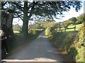 SX4986 : View taken up the lane between Watergate Cross and Hedge Cross. by M Hunter