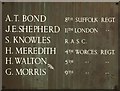 Names on the War Memorial, Astley Cross