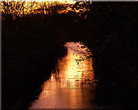 TA1828 : Sunset over Burstwick Drain by Andy Beecroft