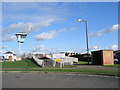 Looking towards the retractable bridge from the turning to the marina