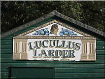 NY9170 : Sign for Lucullus Larder by Mike Quinn