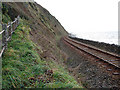 Cambrian Coast railway line beneath Harlech Cliff