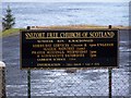 Snizort Free Church of Scotland - sign