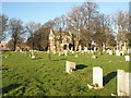 Looking towards the cemetery chapel at Milton