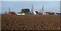 Ploughed field with Great Bricett beyond