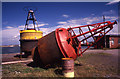 Derelict buoys, Fleetwood dock 1985