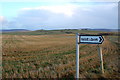 Signpost and stubble