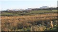 SH4673 : View across the Cefni Marshes towards the ruins of Llanfihangel Ysgeifiog Church by Eric Jones