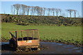 Sunken trailer near Montfode Farm