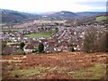 View over Crickhowell from Coed Cefn