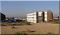 Timberlaine Road from the beach, Pevensey Bay