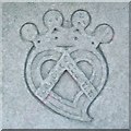 NS3477 : SWRI emblem carved on stone seat by Lairich Rig