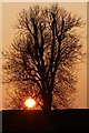 SU1069 : Winter sunset, Avebury henge by Jim Champion