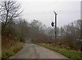 Power cables cross Pogwell Lane