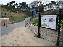 SZ1191 : Boscombe Chine Gardens: information board by pier by Chris Downer
