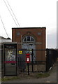 TM2141 : Telephone box, post box, and electricity substation on Felixstowe Road by Oxymoron