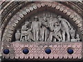 Architectural feature above entrance doorway at corner of Lambeth High Street and Black Prince Rd.