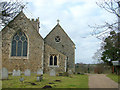 TM0956 : Creeting St. Mary church from the drive by John Goldsmith