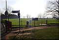 Public Footpath signpost, by children