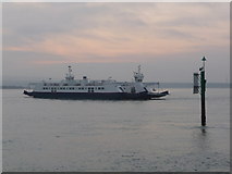 SZ0387 : Sandbanks: ferry passes green marker by Chris Downer