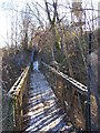 Footbridge over works and conveyor