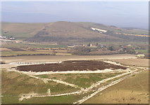 TQ4408 : Mount Caburn and Beddingham Landfill Site from Itford Hill by Kevin Gordon