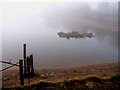 Cofton Hackett Reservoir on a frosty, misty morning