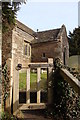 Gate at footpath entrance to Llansoy church