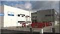 Entrance to the blood processing centre at Filton, Bristol.