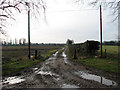 A muddy farm track