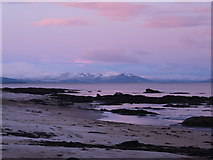 NH9184 : Cold sunrise, looking West from Portmahomack by sylvia duckworth