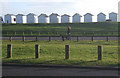 Beach huts on the skyline