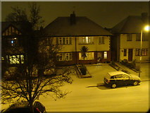 TQ4388 : Snow at night #2 by Robert Lamb