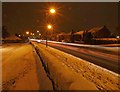 The A635 trunk road with snow at night #1