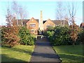 Obelisk in modern estate landscaping