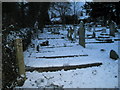 A snowy scene in Wymering Cemetery