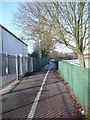 Footpath running between the Queen Elizabeth School buildings and its playing fields