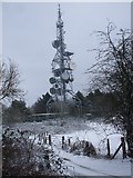 ST1583 : Communications tower, and track from  Wenallt Road, Cardiff by John Lord
