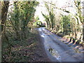 Sharp bend on country road near Copsale Court